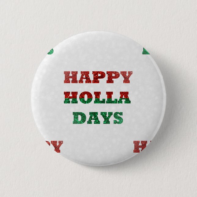 Schneeglöckchen frohe Hollatage Button (Vorderseite)