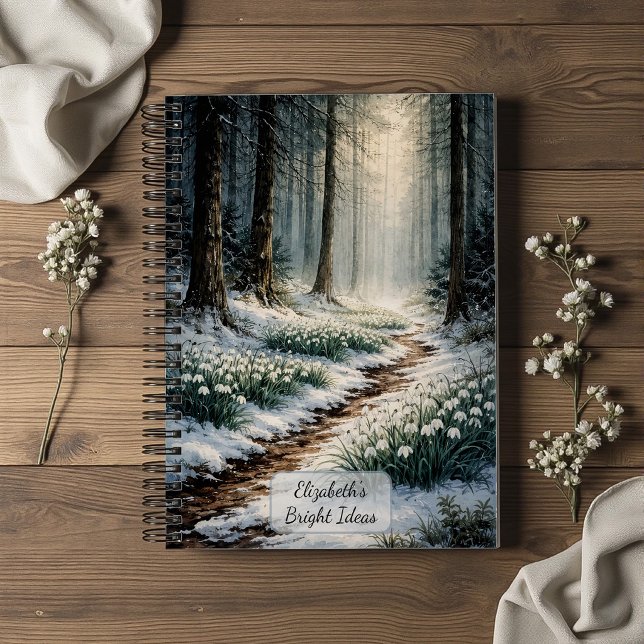 Schneeglöckchen im Winterwald Notizbuch (Von Creator hochgeladen)