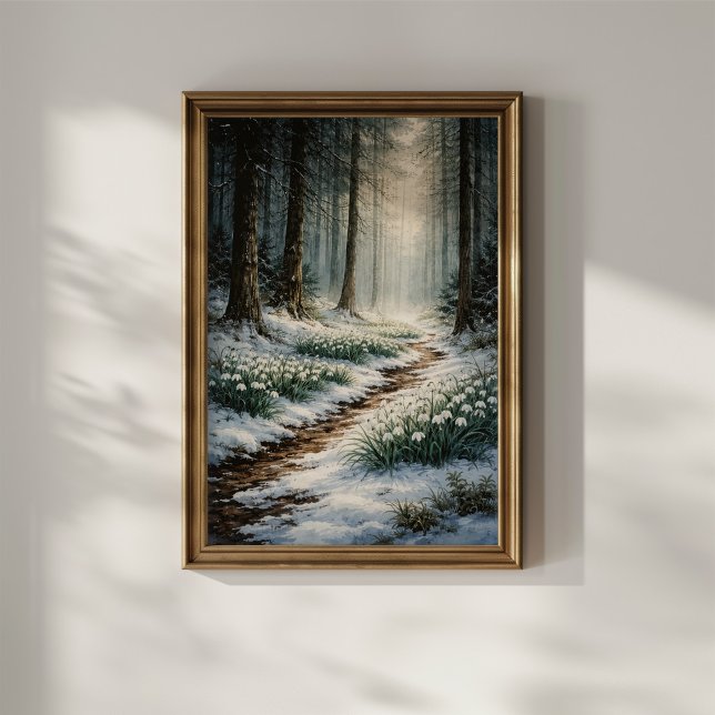 Schneeglöckchen im Winterwald Poster (Von Creator hochgeladen)
