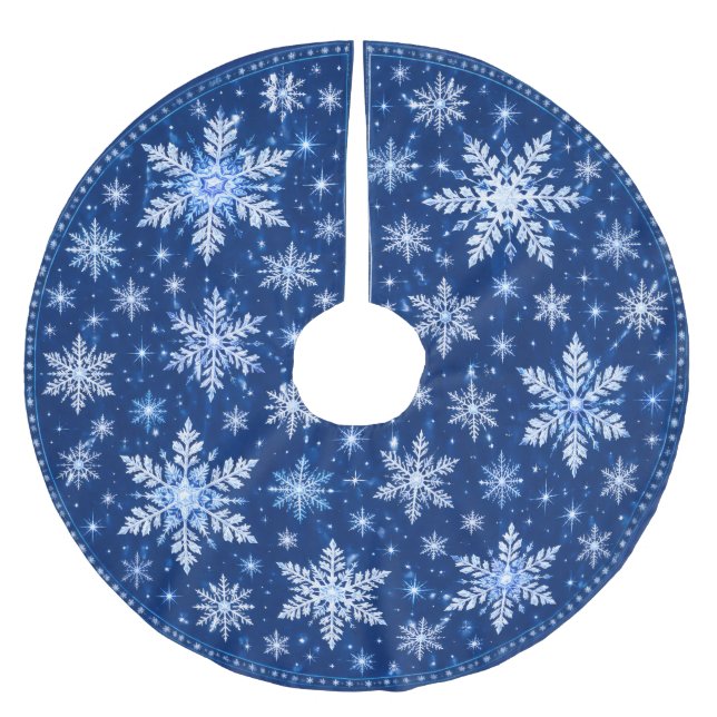 Schneeglöckchen-Weihnachten Polyester Weihnachtsbaumdecke (Vorderseite)