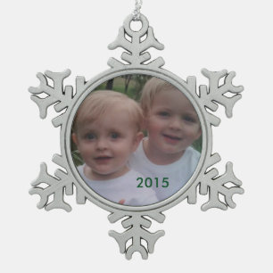 Schneeglöckchen-Weihnachtsfoto-Ornament Schneeflocken Zinn-Ornament