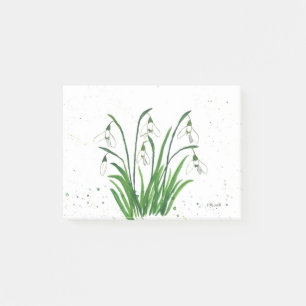 Schneeglöckchen weiße Blumen Aquarell Post-it Klebezettel