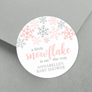 Schneeglöckchen-Winter-Mädchen-Baby-Party Runder Aufkleber