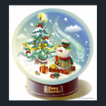 Schneeglocke mit Schneemann und Weihnachtsbaum Poster<br><div class="desc">Nah-up eines Schneemanns und Weihnachtsbaum in einer Schneekugel. Copyright: Eastneun Inc.</div>