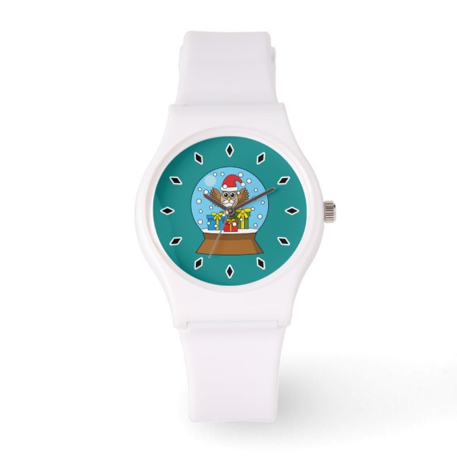 Schneegolle mit dem Weihnachtsklaus Armbanduhr (Vorderseite)
