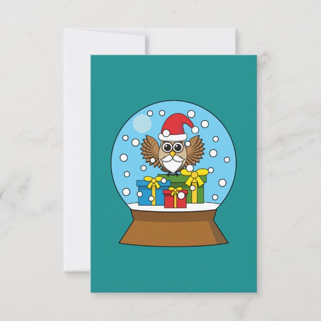 Schneegolle mit dem Weihnachtsklaus Dankeskarte (Vorderseite)