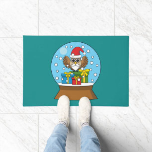 Schneegolle mit dem Weihnachtsklaus Fußmatte