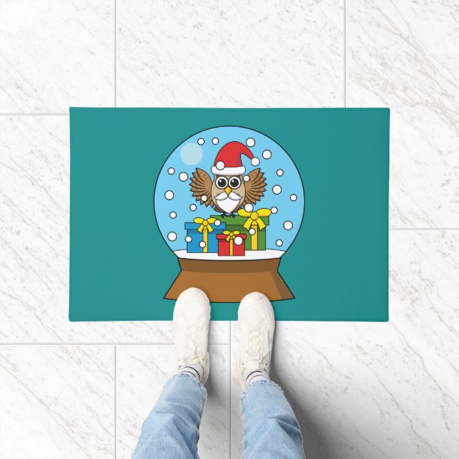 Schneegolle mit dem Weihnachtsklaus Fußmatte (Indoor)