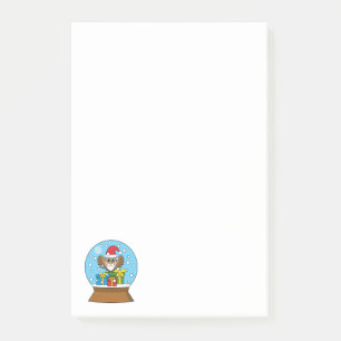 Schneegolle mit dem Weihnachtsklaus Post-it Klebezettel