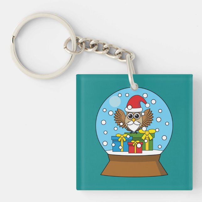 Schneegolle mit dem Weihnachtsklaus Schlüsselanhänger (Vorderseite)