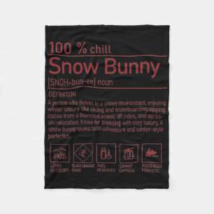 Schneehäschen-Definition Lustig Modisch Winter Ski Fleecedecke