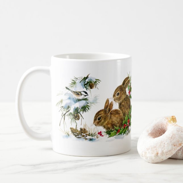 Schneehäschen Kaffeetasse (Mit Donut)