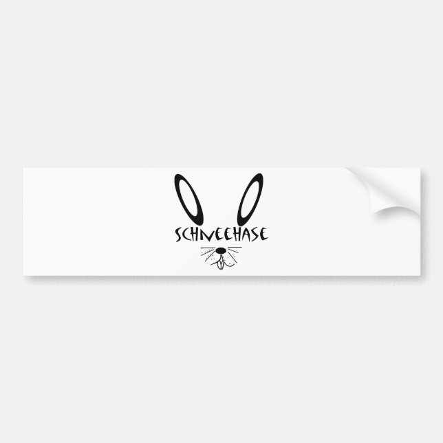 Schneehase Autoaufkleber (Vorne)