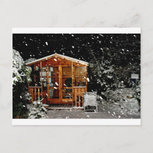 Schneehaus-Winterszene Postkarte