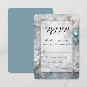 Schneehühnchen in Frostblütenhochzeit RSVP Karte