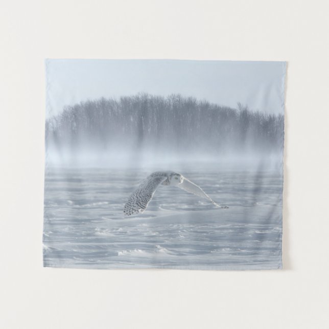Schneehühner fliegen im Winter Wandteppich (Vorderseite (Horizontal))