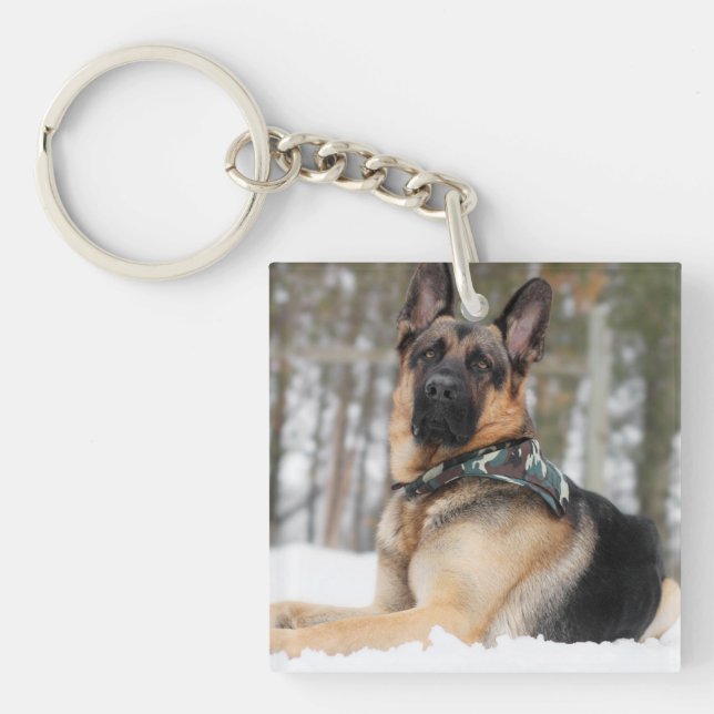 Schneehund Schlüsselanhänger (Vorderseite)