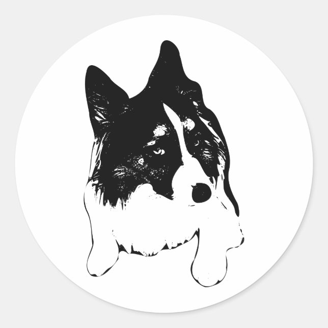 Schneehundkleber Runder Aufkleber (Vorderseite)