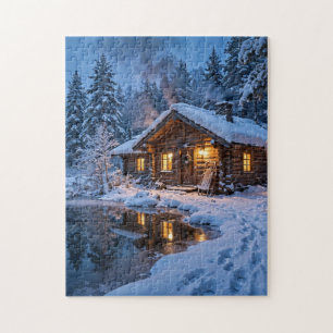 Schneehütte im Wald