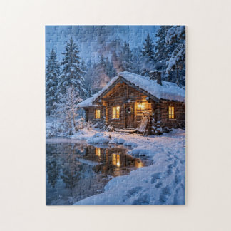 Schneehütte im Wald