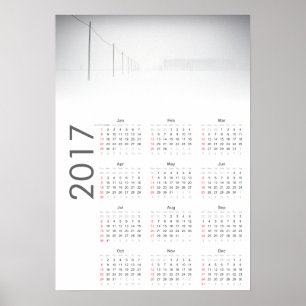 Schneeige Landschaft Kalender 2017 Plakat