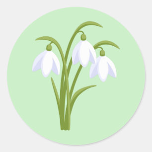 Schneekanonen - Frühlingsblumen auf Grün Runder Aufkleber