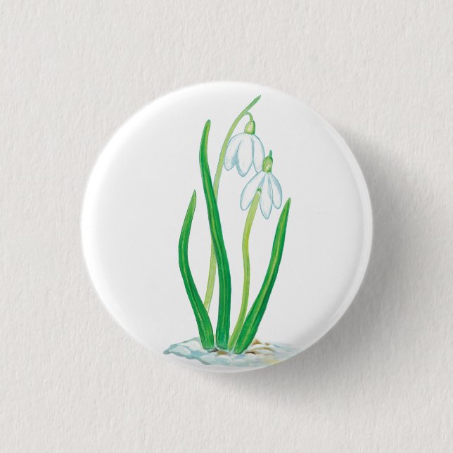Schneekanonen (Galanthus nivalis) Button (Vorderseite)
