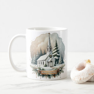 Schneekapelle   Glühende Weihnachtslandschaft Kaffeetasse