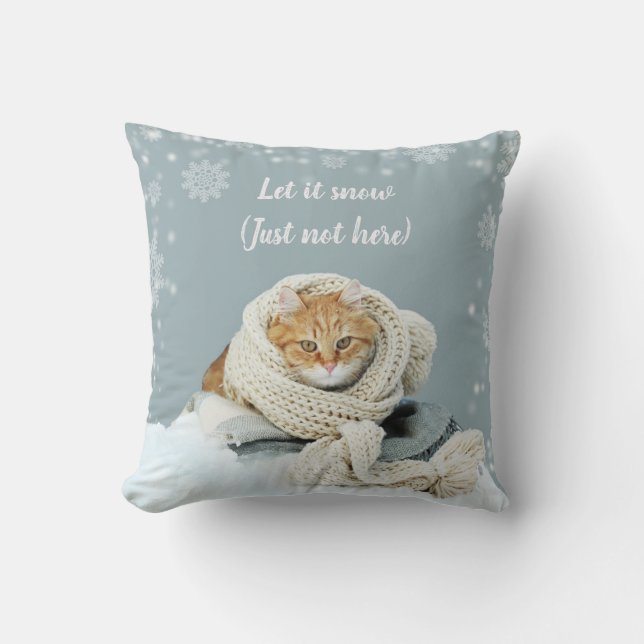 Schneekatze Kissen Kissen (Vorderseite)