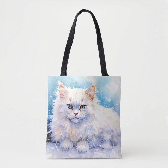 Schneekatze Tasche (Vorderseite)