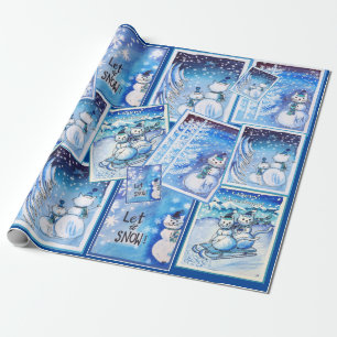 Schneekatzen Geschenkpapier