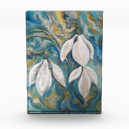 Schneekatzen im smaragdgrünen Garten Fotoblock