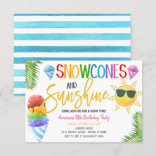 Schneekegel und Sonnenschein-Party-Einladung Einladung