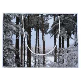 Schneekiefern in blauem Licht — Große Geschenktüte