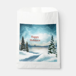 Schneekiefern in der Nähe des Sees Geschenktütchen