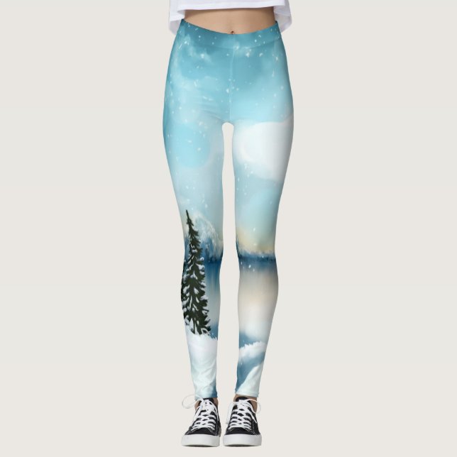 Schneekiefern in der Nähe des Sees Leggings (Vorderseite)