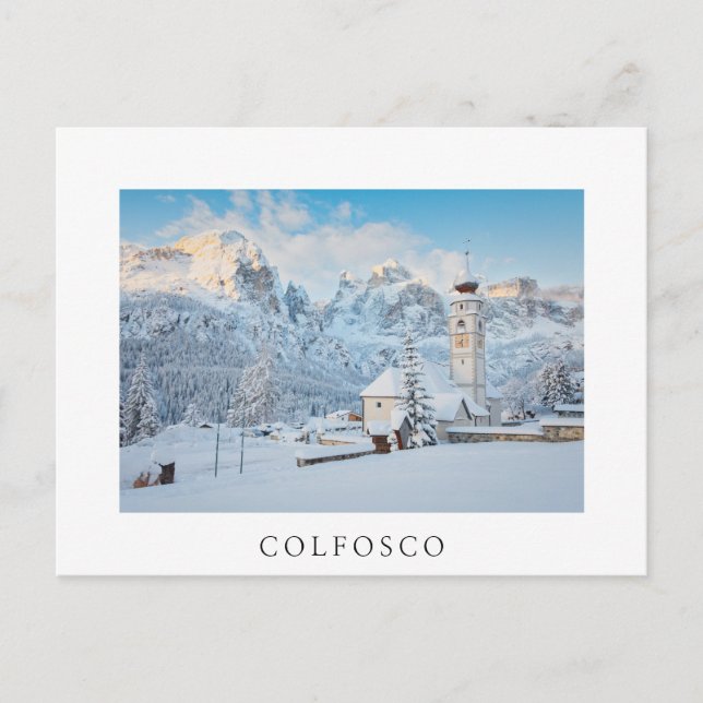 Schneekirche mit Berghang Postkarte (Vorderseite)