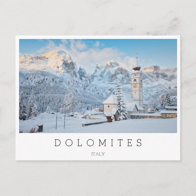 Schneekirche mit Berghang Postkarte (Vorderseite)