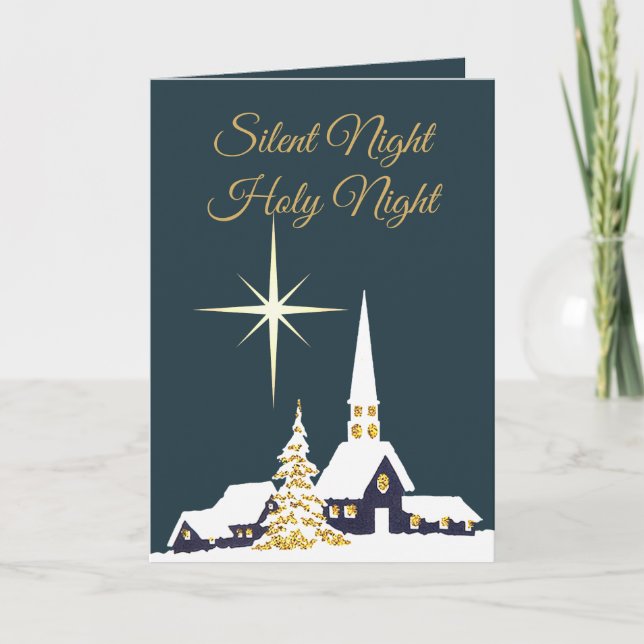 Schneekirche Stille Nacht Feiertagskarte (Vorderseite)