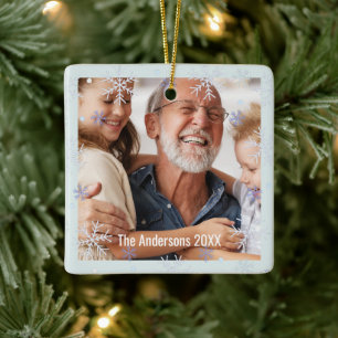 Schneeklocken-Personalisiertes Großeltern-Familien Keramikornament