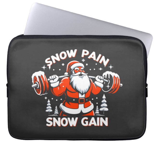 Schneeknall Schnee Gewinnen Weihnachts-Gymnastik W Laptopschutzhülle (Vorderseite)