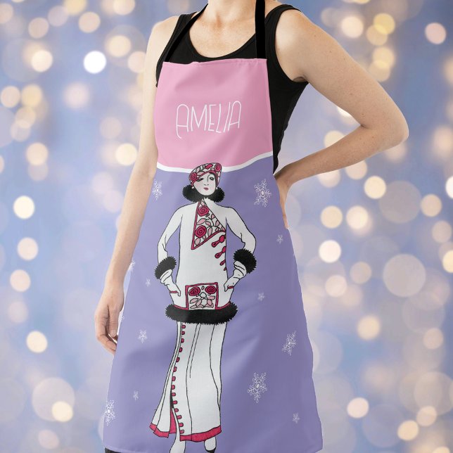 Schneekönigin Personalisiert Schürze (Sparkle in the kitchen this winter season with 
 a personalized Snow Queen apron ❄️❄️❄️)