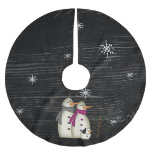 Schneekoppel mit Hunderock Polyester Weihnachtsbaumdecke