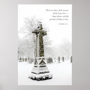 Schneekreuz: 1 Korinther 13:13 - Inspiration Poster