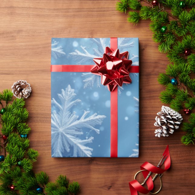 Schneekristalle Geschenkpapier (Feiertagsgeschenk)