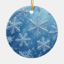 Schneekristalle Keramik Ornament