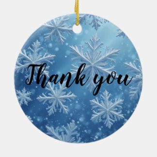 Schneekristalle Keramik Ornament