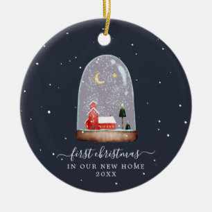Schneekugel Erstes Weihnachten im neuen Zuhause Keramik Ornament