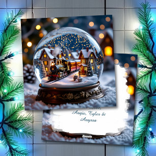 Schneekugel Vintage Zug Weihnachten Personalisiert