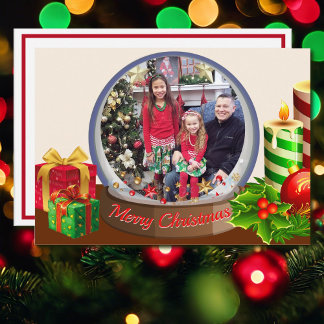 Schneekugel Weihnachten Familie Kinder Foto